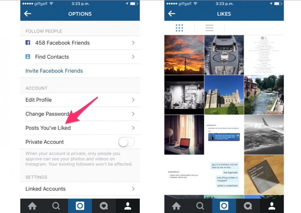 Как Посмотреть Лайкнувшие Фото В Инстаграме